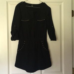 Black 3/4 sleeve pocket dress